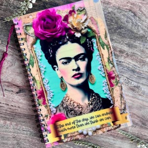 Frida Khalo. Frida Khalo notebook. Gifts for her. Gift ideas. Endurance. Strong. Positive vibes. Frida. Stationary. Notebook. Artist. Diary