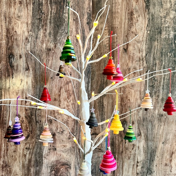 Button Christmas tree. Button tree ornament. Colourful Christmas tree bauble. Christmas decoration. Handmade Christmas tree decoration.