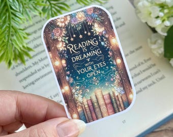 Kindle sticker. Reading is dreaming with your eyes open. Sticker. Booklovers sticker. Book gift. Bookish. Booktok. Gifts for readers. Libary
