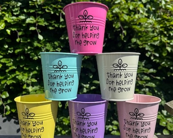 Thank you for helping me grow plant pot. Teacher Gift ideas. teacher appreciation gift.  Cute planter  Colourful planter. fun planter.