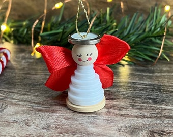 Button Angel. Button tree ornament. Button keepsake. Christmas decoration. Handmade Christmas tree decoration. Angels appear. Angel.