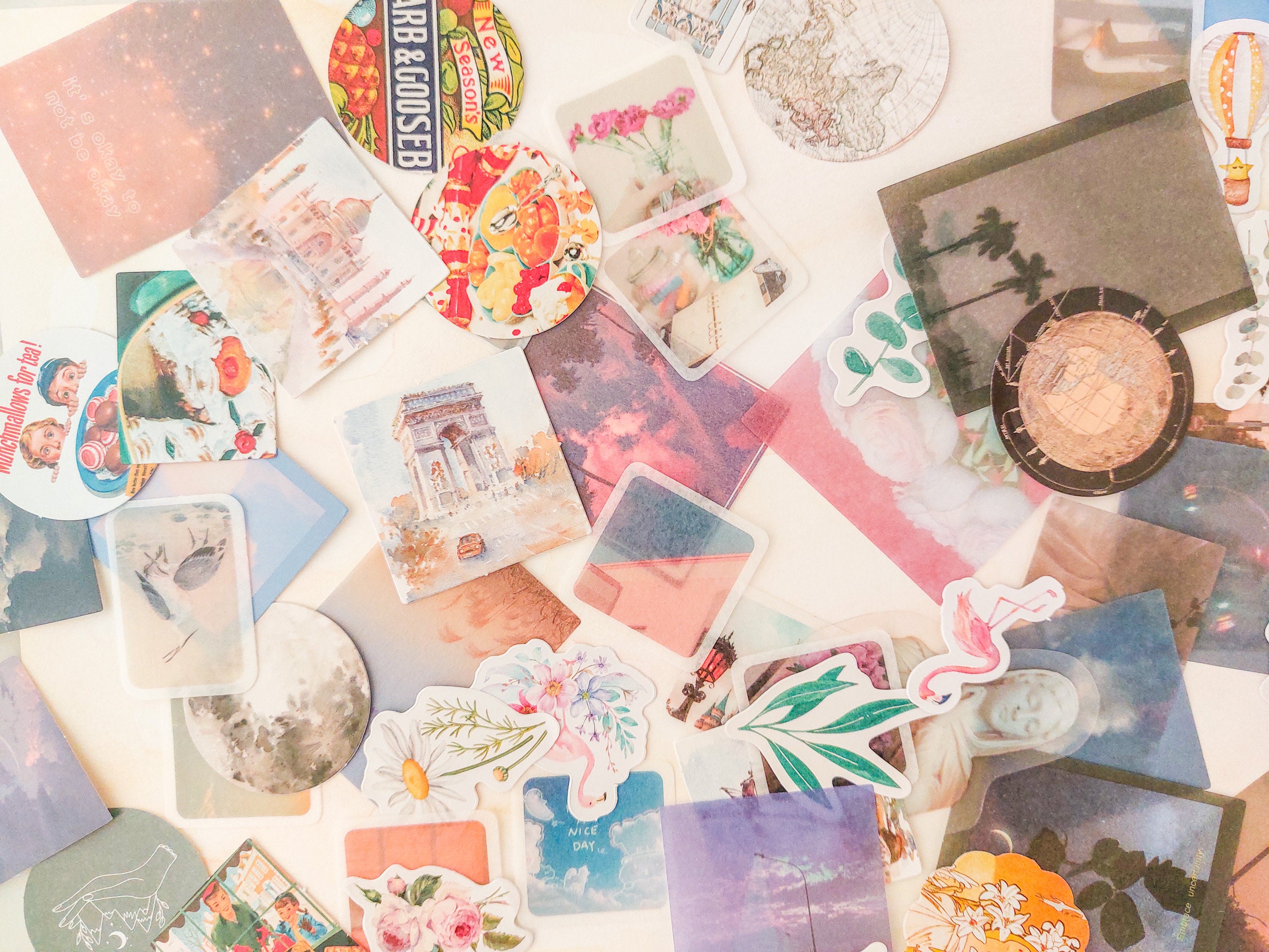 Journal Stickers: Aesthetic, Flowers, Landscapes, Plants & More (Myst…