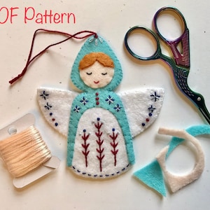 Christmas Angel PDF Pattern: Scandi and Folk Art Inspired Felt Sewing Pattern