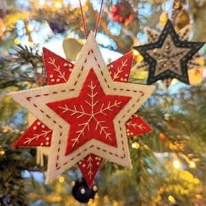 Christmas Star PDF Pattern: Scandi and Folk Art Inspired Felt Sewing Pattern