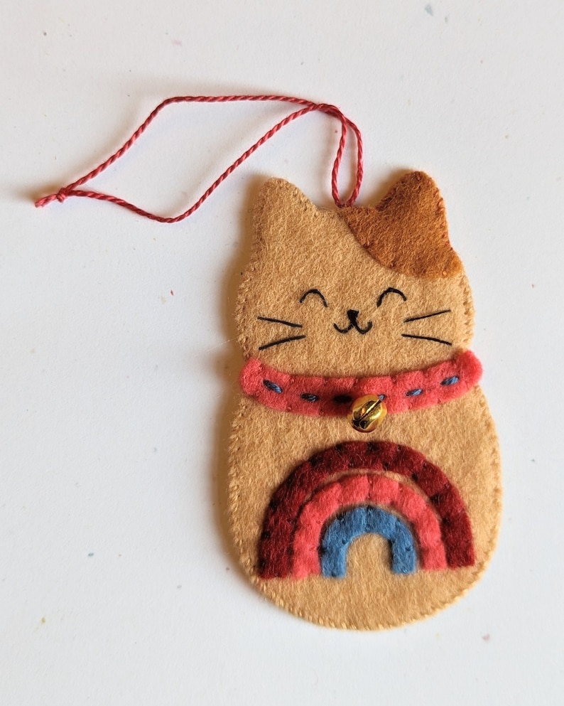 Five Cute Cats PDF Pattern Bundle: Digital Sewing Pattern for Five Cute Kitty Hanging Felt Ornaments image 4
