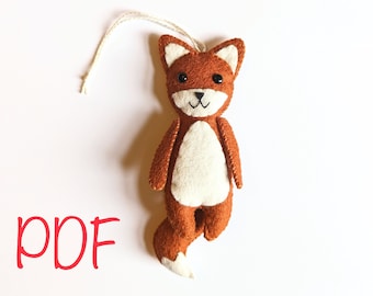 Cute Felt Fox PDF Sewing Pattern: Sew Your Own Fox Hanging Ornament