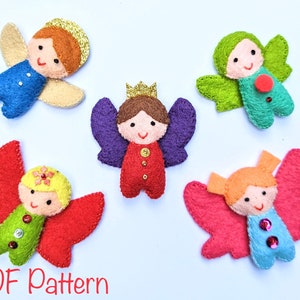 Five Cute Christmas Angels PDF Pattern: DIY Christmas Faeries Digital PDF Sewing Pattern
