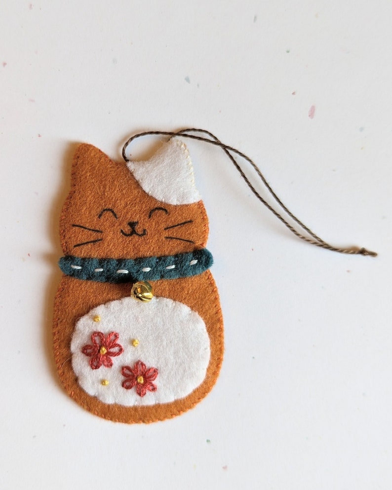 Five Cute Cats PDF Pattern Bundle: Digital Sewing Pattern for Five Cute Kitty Hanging Felt Ornaments image 6