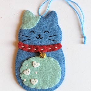 Five Cute Cats PDF Pattern Bundle: Digital Sewing Pattern for Five Cute Kitty Hanging Felt Ornaments image 5