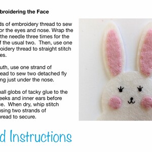 Embroidered Easter Bunny PDF Pattern: DIY Felt Sewing Pattern to ...