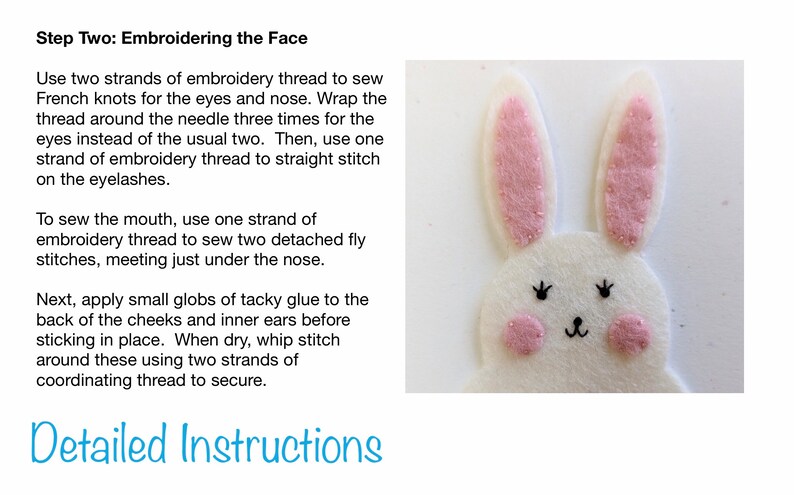 Embroidered Easter Bunny PDF Pattern: DIY Felt Sewing Pattern to ...