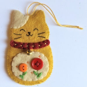 Five Cute Cats PDF Pattern Bundle: Digital Sewing Pattern for Five Cute Kitty Hanging Felt Ornaments image 3