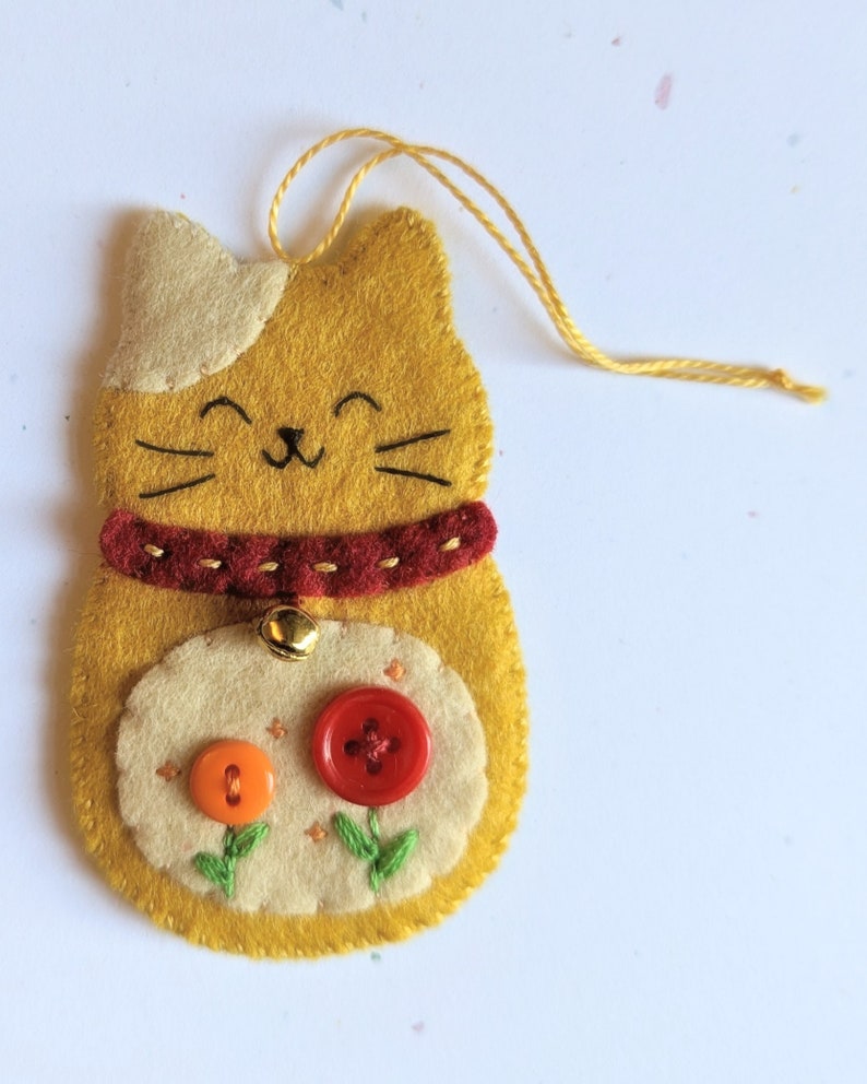 Five Cute Cats PDF Pattern Bundle: Digital Sewing Pattern for Five Cute Kitty Hanging Felt Ornaments image 3
