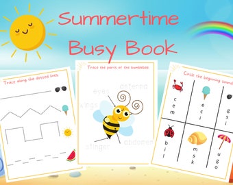 Summertime Preschool Busy Book, PreK Busy Binder, Homeschool