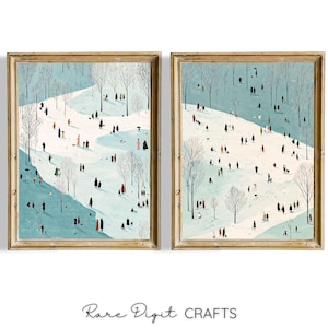 Nordic Winter Park Print Set, Scandinavian Wall Art (Digital Download)