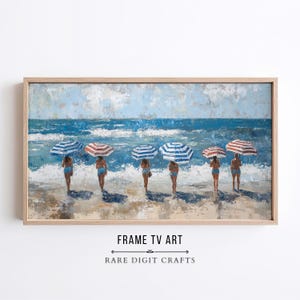 Beachgoers Under Parasols Frame TV Art for Samsung Frame (Digital Download) 76