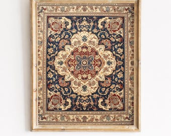 Vintage Persian Medallion Tapestry Print, Ornate Floral Wall Art (Digital Download) 348