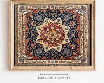 Geometric Medallion Tapestry Print, Vintage Boho Printable Wall Art, Digital Download 368