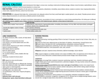 Urinary Calculi Study Template