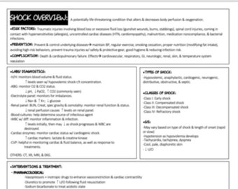 Shock Overview Study Guide