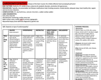 Feuille d'étude sur la cardiomyopathie