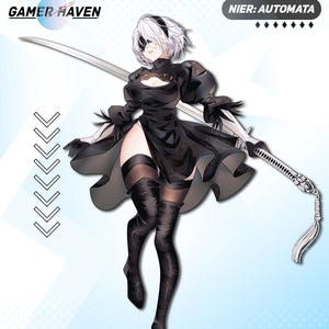 2B ニーア オートマタ 光沢仕上げステッカー デカール 6インチ | JRPG ゲーム アニメ グッズ
