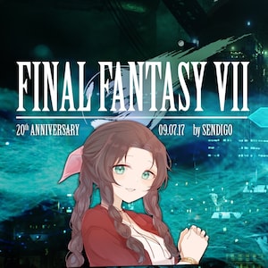 エアリス ファイナルファンタジー 7 光沢仕上げステッカー 5インチ | FF7 FFVII ゲーマー デカール