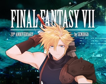 Calcomanía de Cloud Strife de Final Fantasy 7 (12,7 cm) / Calcomanía de jugador de FF7 y FFVII