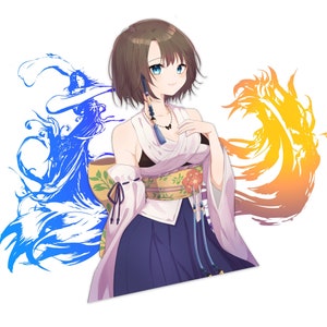 ユウナ FFX 6インチ ステッカー デカール 光沢仕上げ | ファイナルファンタジーX
