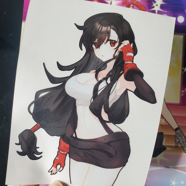 Sticker Tifa Lockhart FF7 6" brillant | Final Fantasy 7 FFVII FFX Waifu JRPG inspiré des dessins animés