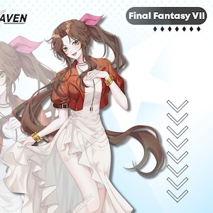 Aerith Gainsborough Spot Holo Final Fantasy 7 Decal Sticker 6&quot; | FF7 FFVII Gamer Decal