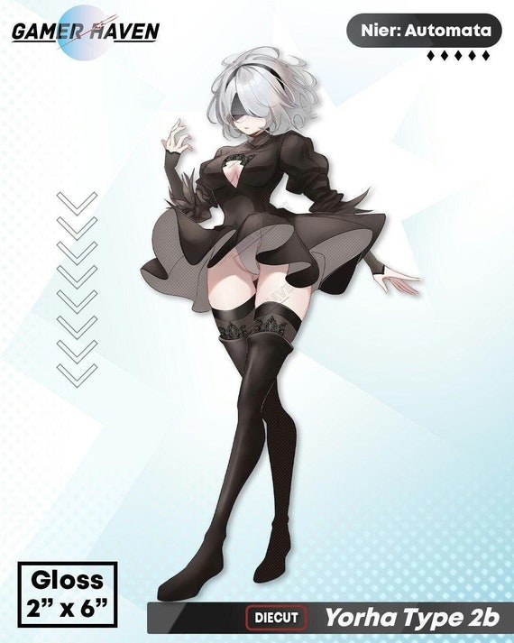 2B Nier Automata Gloss-Finish Sticker Decal 6"  | JRPG Gaming Anime Merch
