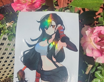 Sticker Tifa Lockhart FF7 6" brillant | Final Fantasy 7 FFVII FFX Waifu JRPG inspiré des dessins animés