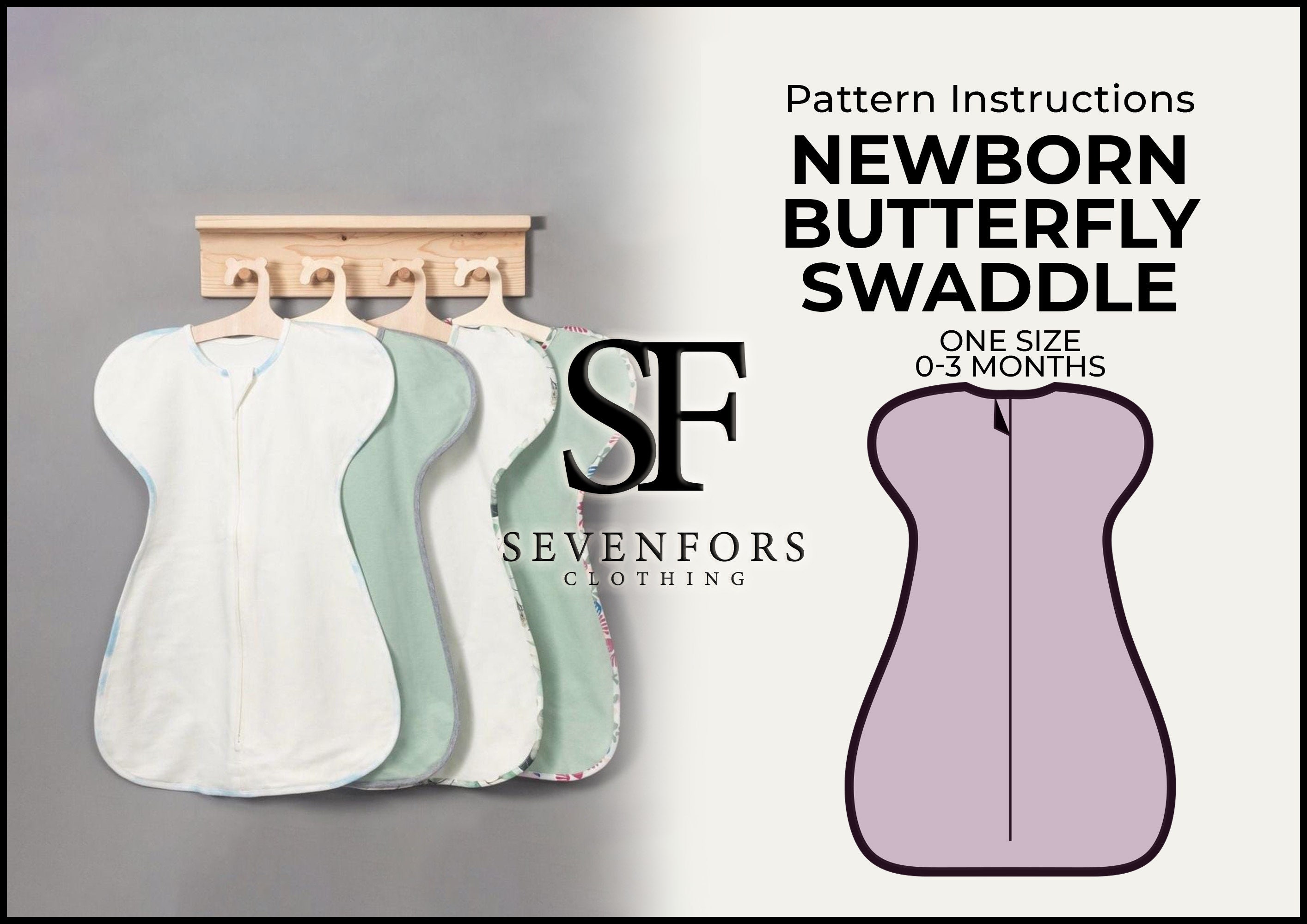 Newborn Swaddler PDF Pattern, Baby Butterfly Swaddler Sewing Pattern