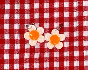 Orange and White Flower Dangles