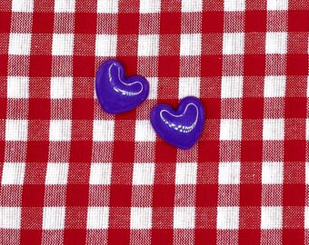 Pendientes de corazón púrpura
