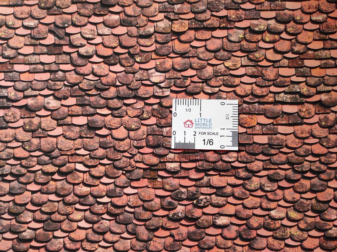 Dolls House Roofing Sheet Mixed Small Terracotta Tiles Many Scales A3