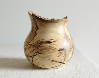 Spalted Hackberry Live Edge Vessel