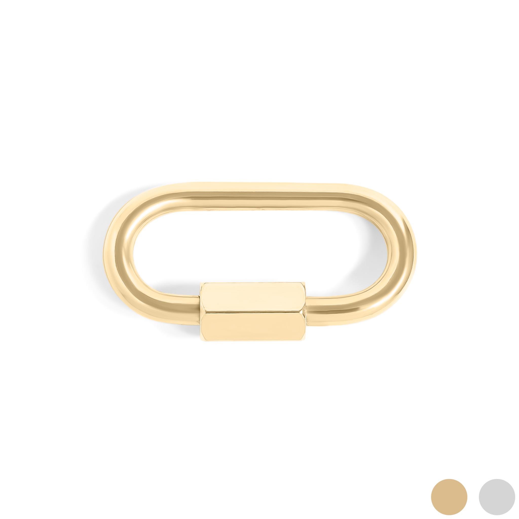 18K Gold PVD Stainless Steel Carabiner - Classic Connector Clasp for DIY Jewelry, Waterproof Craft Supplies, Modern Findings