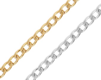 Panzerkette am Fuß - 18K Gold PVD Edelstahl und Edelstahl, DIY Schmuckkette, Großhandelsangebot