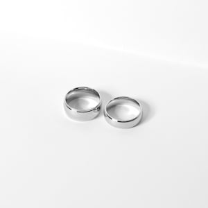 Polished Rounded Stainless Steel Ring Blank | Stainless Steel Wedding Band | Ring Blanks for Jewelry Making