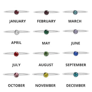 Stainless Steel Birthstone Stacking Ring
