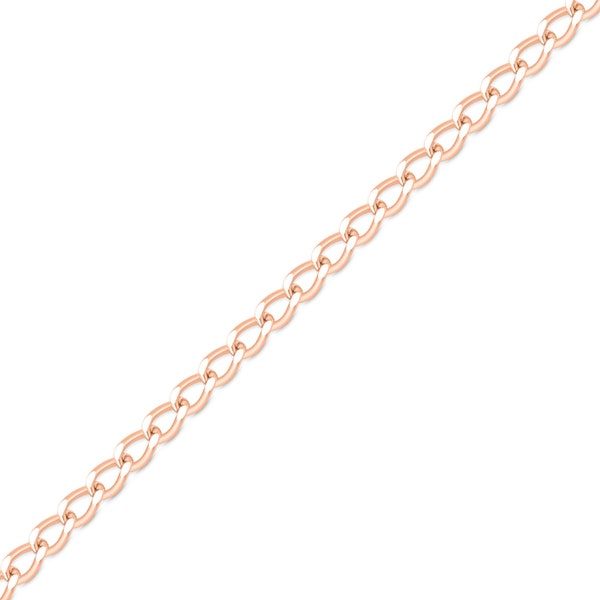 14K Solid Rose Gold 0.9mm Fine Curb Chain for Permanent Jewelry | 14K Rose Gold Chain By the Inch | Wholesale Permanent Jewelry Supplies