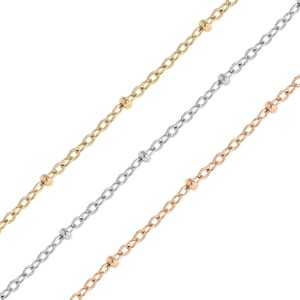 2.5mm Stainless Steel Beaded Satellite Chain By The Foot  | Non-Tarnish Permanent Jewelry Chains | Wholesale Bulk Chains