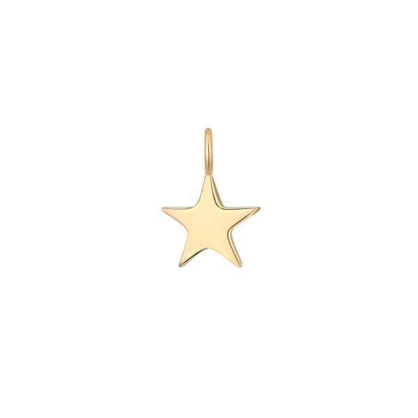 14K Solid Gold Star Charm | Bulk Dainty Gold Charms | Wholesale Permanent Jewelry Charms