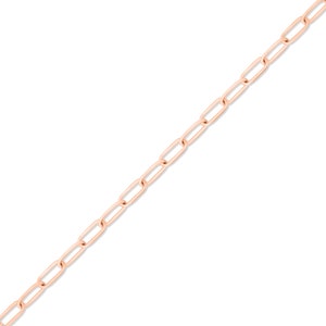 14K Solid Rose Gold 2.0 mm Paperclip Chain By The Inch | Rose Gold Permanent Jewelry Chains | Wholesale Bulk Chains for Jewelry Making