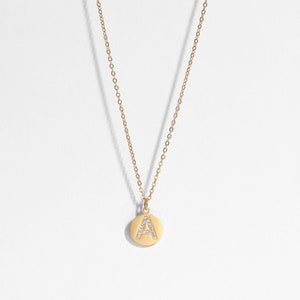 18k Gold Initial Letter Necklace | Non-Tarnish Gold Initial Pendant Necklaces | Personalized Initial Letter Necklaces for Women