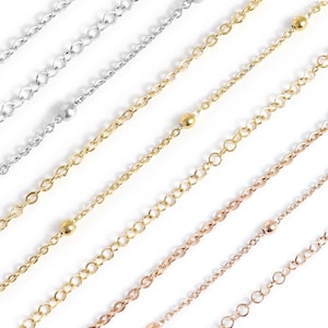 Permanent Jewelry Chain Starter Pack - 3 Best Selling Non-Tarnish Chain Style Set -  Loop Chain, Circle Cable Chain, Satellite Chain