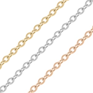 2.5mm Stainless Steel Oval Loop Chain By The Foot | Non-Tarnish Permanent Jewelry Chains | Bulk Chains for Jewelry Making