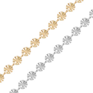 Stainless Steel Gold Sunburst Chain By The Foot | Non-Tarnish Permanent Jewelry Chain | Wholesale Bulk Chains for Jewelry Making